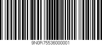 Código de barras (EAN, GTIN, SKU, ISBN): '9N0R75536000001'