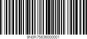 Código de barras (EAN, GTIN, SKU, ISBN): '9N0R75636000001'