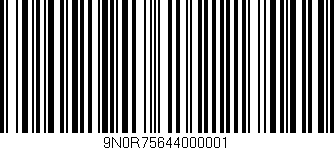 Código de barras (EAN, GTIN, SKU, ISBN): '9N0R75644000001'