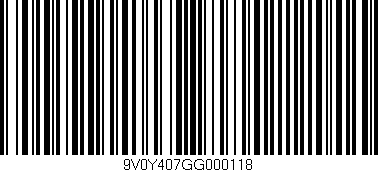 Código de barras (EAN, GTIN, SKU, ISBN): '9V0Y407GG000118'