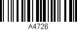 Código de barras (EAN, GTIN, SKU, ISBN): 'A4726'