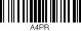 Código de barras (EAN, GTIN, SKU, ISBN): 'A4PR'