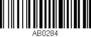 Código de barras (EAN, GTIN, SKU, ISBN): 'AB0284'