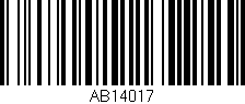 Código de barras (EAN, GTIN, SKU, ISBN): 'AB14017'