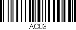 Código de barras (EAN, GTIN, SKU, ISBN): 'AC03'