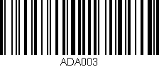 Código de barras (EAN, GTIN, SKU, ISBN): 'ADA003'