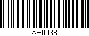 Código de barras (EAN, GTIN, SKU, ISBN): 'AH0038'