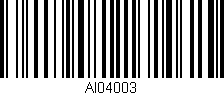 Código de barras (EAN, GTIN, SKU, ISBN): 'AI04003'
