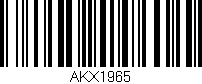 Código de barras (EAN, GTIN, SKU, ISBN): 'AKX1965'