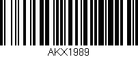 Código de barras (EAN, GTIN, SKU, ISBN): 'AKX1989'