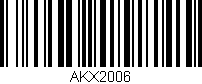 Código de barras (EAN, GTIN, SKU, ISBN): 'AKX2006'