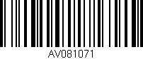 Código de barras (EAN, GTIN, SKU, ISBN): 'AV081071'