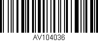 Código de barras (EAN, GTIN, SKU, ISBN): 'AV104036'