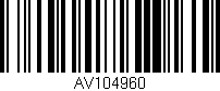 Código de barras (EAN, GTIN, SKU, ISBN): 'AV104960'