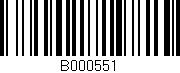 Código de barras (EAN, GTIN, SKU, ISBN): 'B000551'