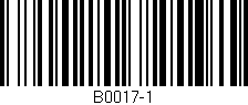 Código de barras (EAN, GTIN, SKU, ISBN): 'B0017-1'