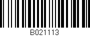 Código de barras (EAN, GTIN, SKU, ISBN): 'B021113'