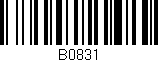 Código de barras (EAN, GTIN, SKU, ISBN): 'B0831'