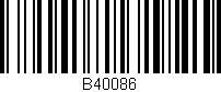 Código de barras (EAN, GTIN, SKU, ISBN): 'B40086'