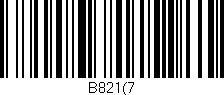 Código de barras (EAN, GTIN, SKU, ISBN): 'B821(7'