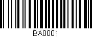 Código de barras (EAN, GTIN, SKU, ISBN): 'BA0001'