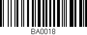 Código de barras (EAN, GTIN, SKU, ISBN): 'BA0018'