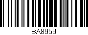 Código de barras (EAN, GTIN, SKU, ISBN): 'BA8959'