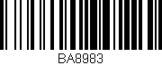 Código de barras (EAN, GTIN, SKU, ISBN): 'BA8983'