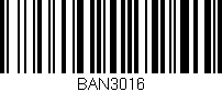 Código de barras (EAN, GTIN, SKU, ISBN): 'BAN3016'