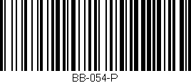 Código de barras (EAN, GTIN, SKU, ISBN): 'BB-054-P'