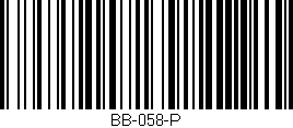 Código de barras (EAN, GTIN, SKU, ISBN): 'BB-058-P'
