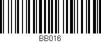 Código de barras (EAN, GTIN, SKU, ISBN): 'BB016'