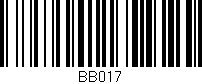 Código de barras (EAN, GTIN, SKU, ISBN): 'BB017'