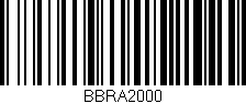Código de barras (EAN, GTIN, SKU, ISBN): 'BBRA2000'