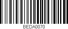 Código de barras (EAN, GTIN, SKU, ISBN): 'BEDA0070'