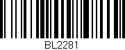 Código de barras (EAN, GTIN, SKU, ISBN): 'BL2281'