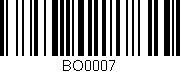 Código de barras (EAN, GTIN, SKU, ISBN): 'BO0007'