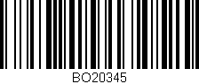 Código de barras (EAN, GTIN, SKU, ISBN): 'BO20345'