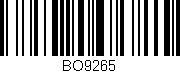 Código de barras (EAN, GTIN, SKU, ISBN): 'BO9265'