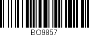 Código de barras (EAN, GTIN, SKU, ISBN): 'BO9857'