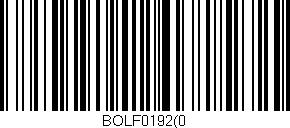 Código de barras (EAN, GTIN, SKU, ISBN): 'BOLF0192(0'