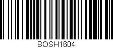 Código de barras (EAN, GTIN, SKU, ISBN): 'BOSH1604'