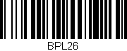 Código de barras (EAN, GTIN, SKU, ISBN): 'BPL26'