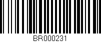 Código de barras (EAN, GTIN, SKU, ISBN): 'BR000231'