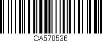 Código de barras (EAN, GTIN, SKU, ISBN): 'CA570536'