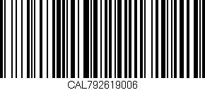Código de barras (EAN, GTIN, SKU, ISBN): 'CAL792619006'