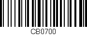 Código de barras (EAN, GTIN, SKU, ISBN): 'CB0700'