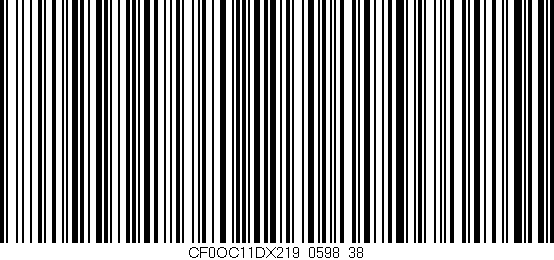 Código de barras (EAN, GTIN, SKU, ISBN): 'CF0OC11DX219/0598_38'