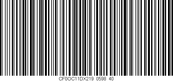 Código de barras (EAN, GTIN, SKU, ISBN): 'CF0OC11DX219/0598_40'