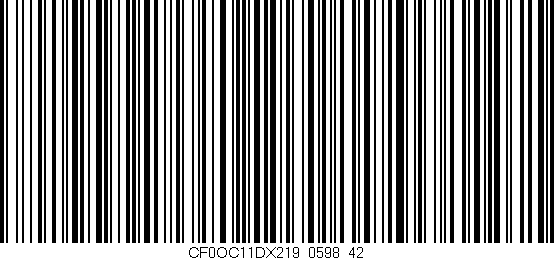 Código de barras (EAN, GTIN, SKU, ISBN): 'CF0OC11DX219/0598_42'
